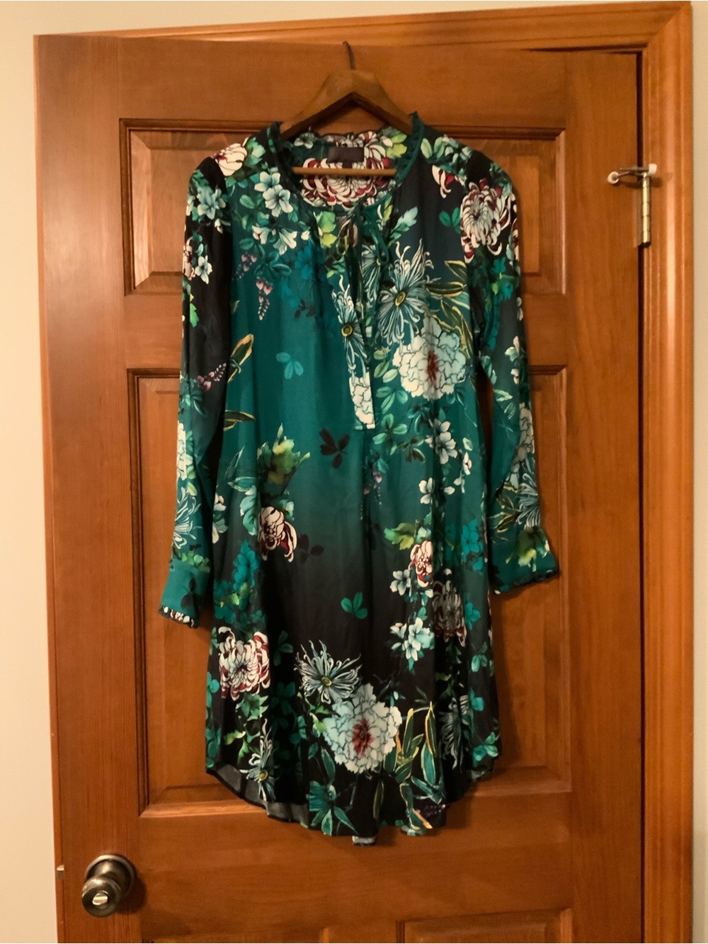 Women’s Hale Bob Teal Floral Dress, size XS